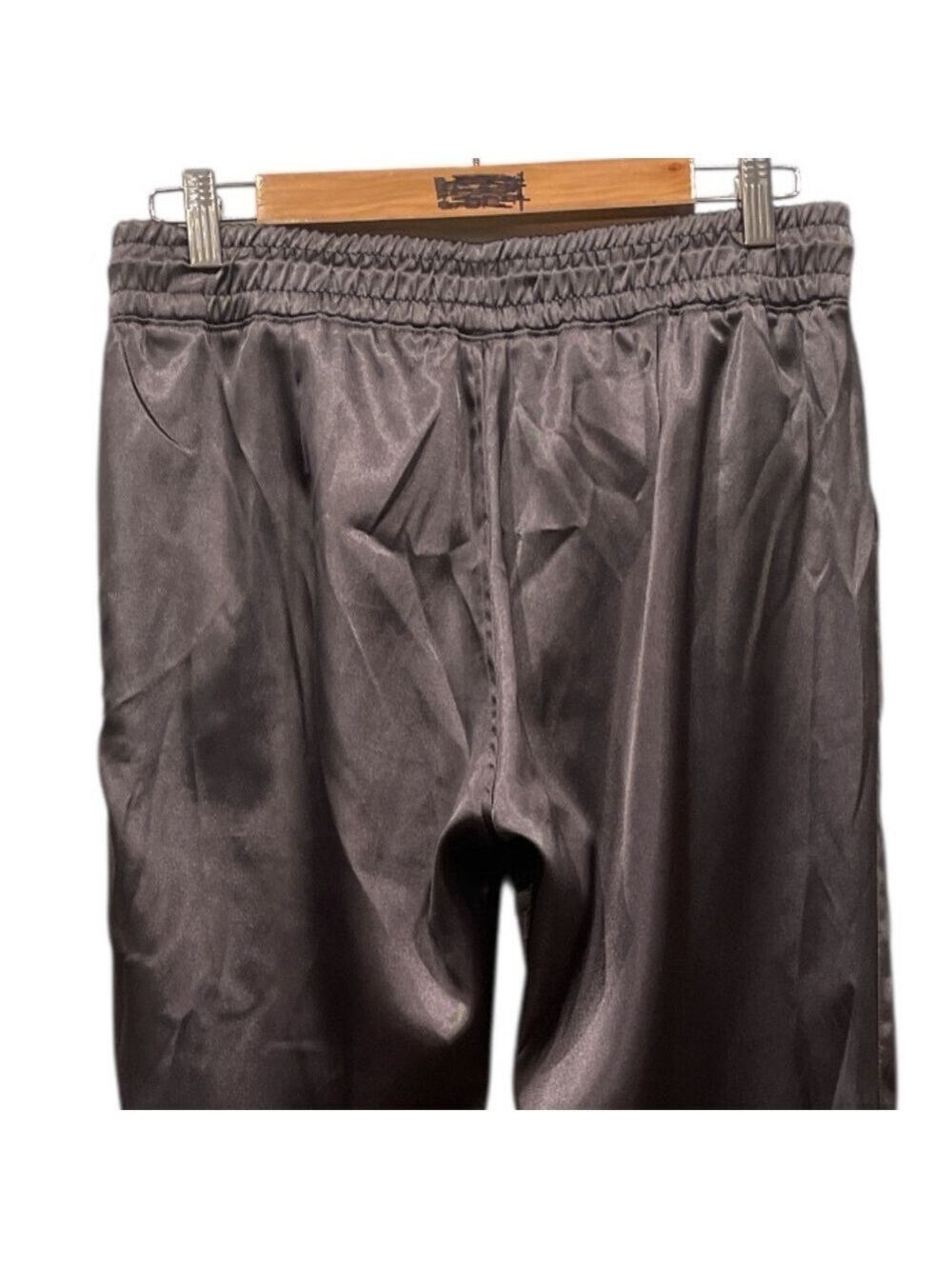 Fidelity Denim Small Charcoal Satin Jogger Pants Drawstring Waist - Picture 6 of 9
